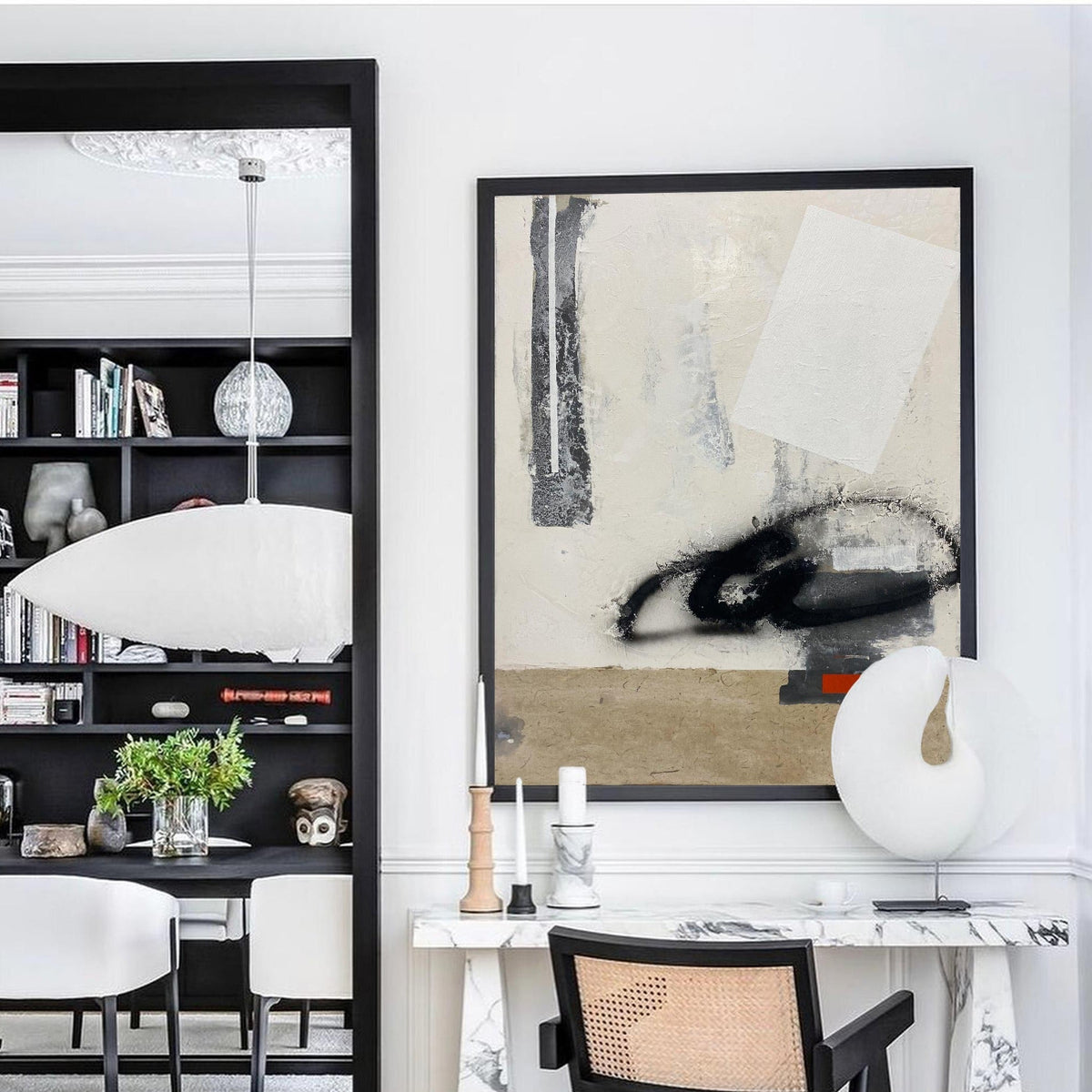Minimalist Neutral Abstract Oil Painting