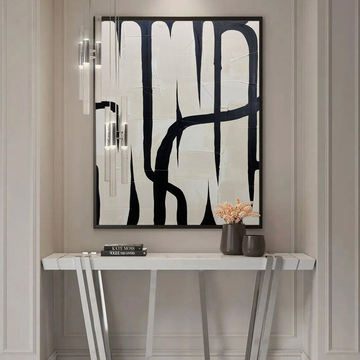 Cracked Texture Abstract Painting Vertical
