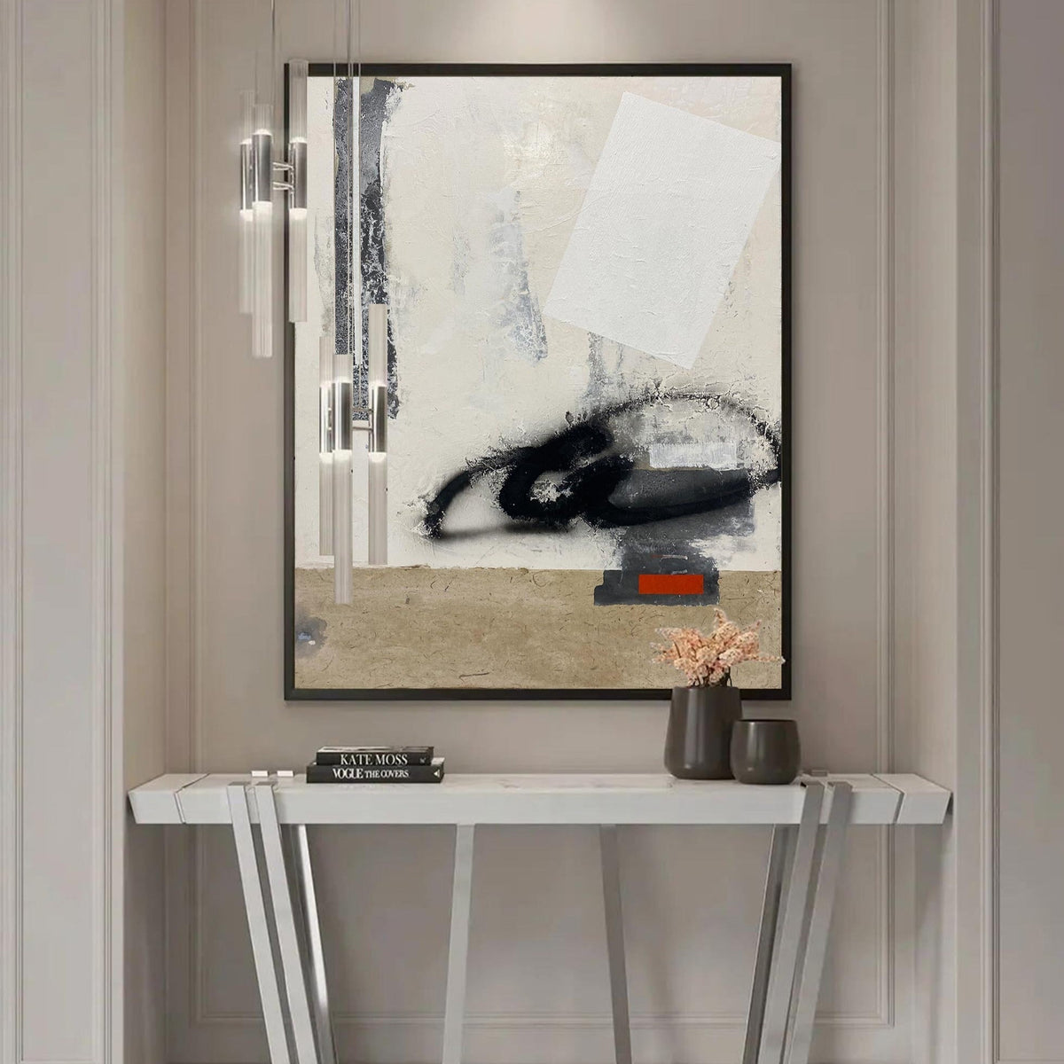 Minimalist Neutral Abstract Oil Painting