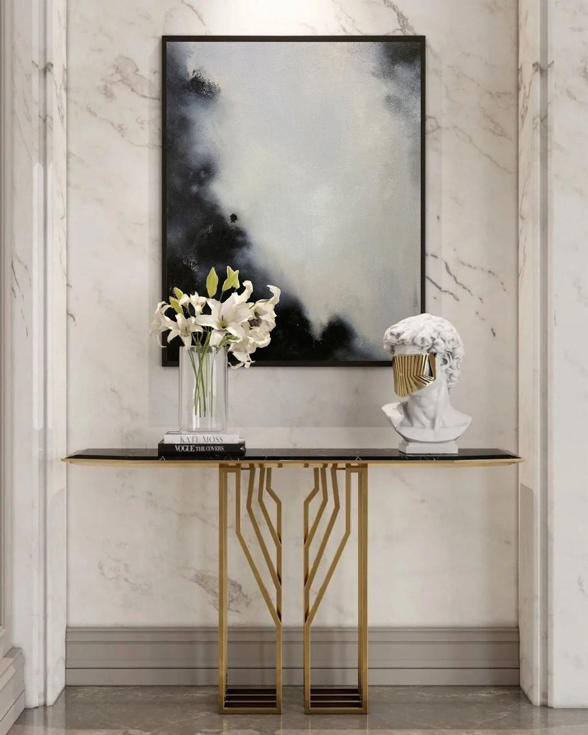 Monochrome Cloud Abstract Painting