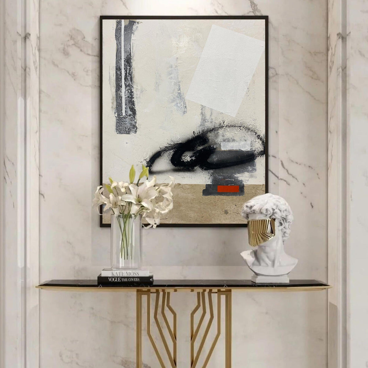 Minimalist Neutral Abstract Oil Painting