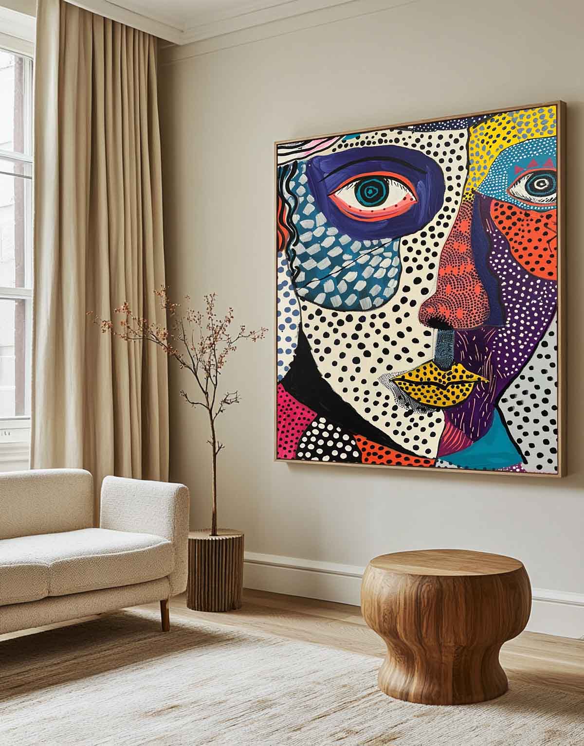 Surreal Pop Art Dual Portrait Vibrant Modern Wall Art