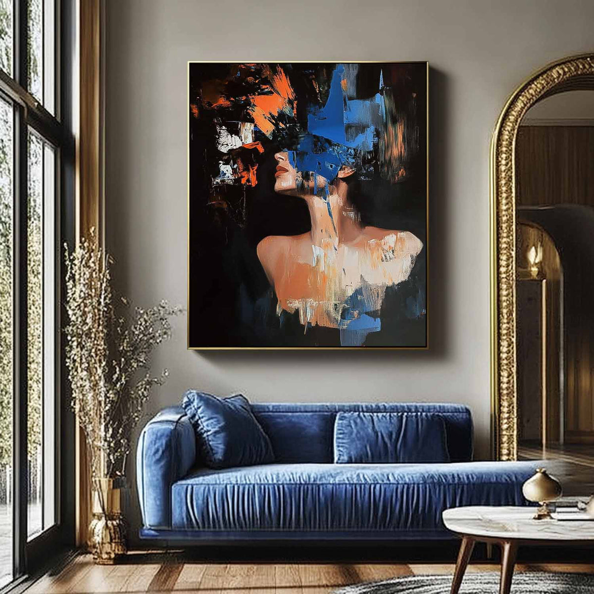 Wall Art People Elegant Modern Impasto Abstract