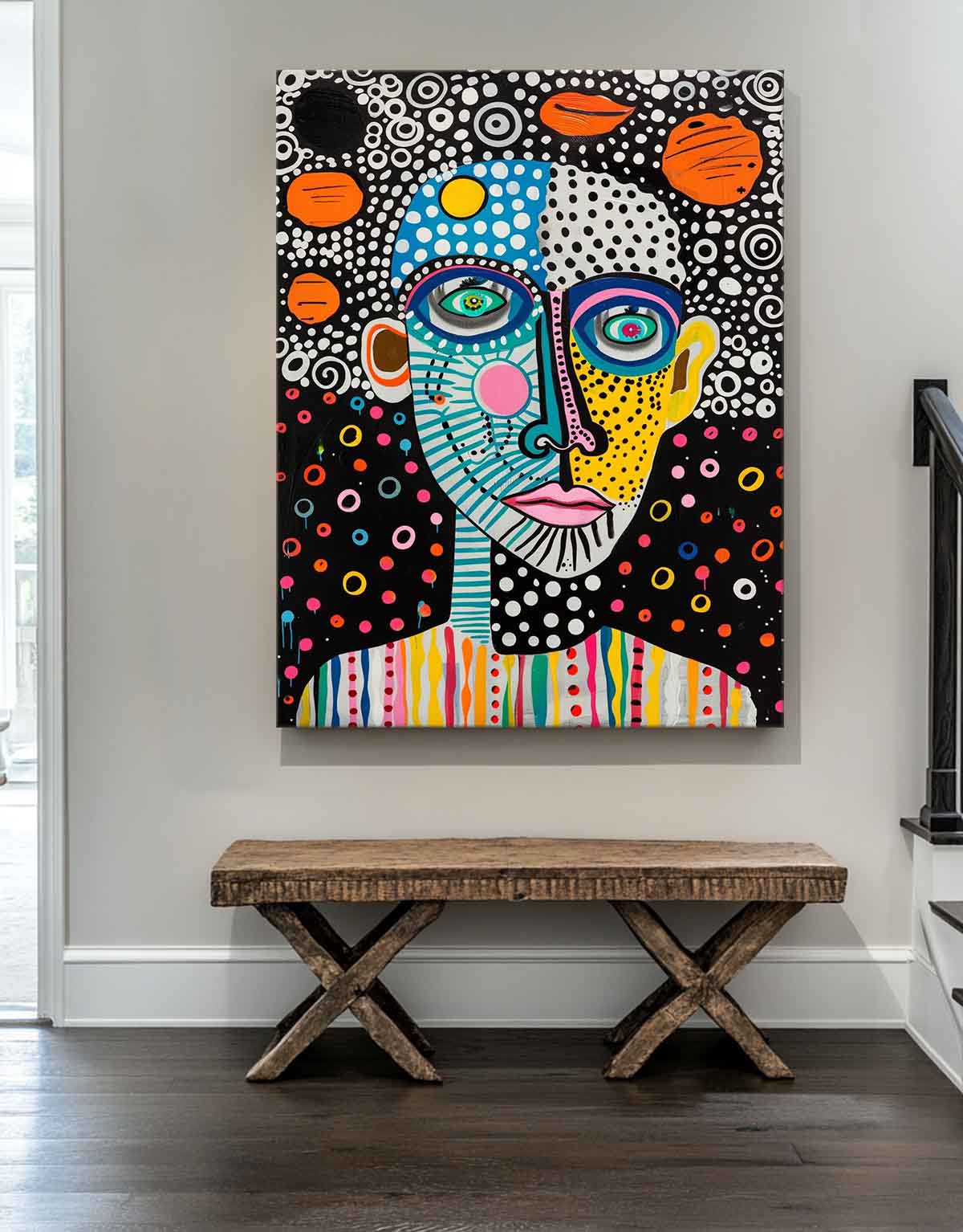 Pop Art Portrait Painting Vibrant Modern Wall Art