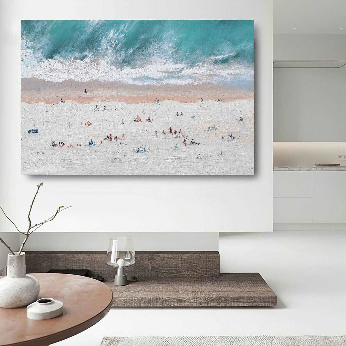 Ocean Wave Beach Scene Oil Painting