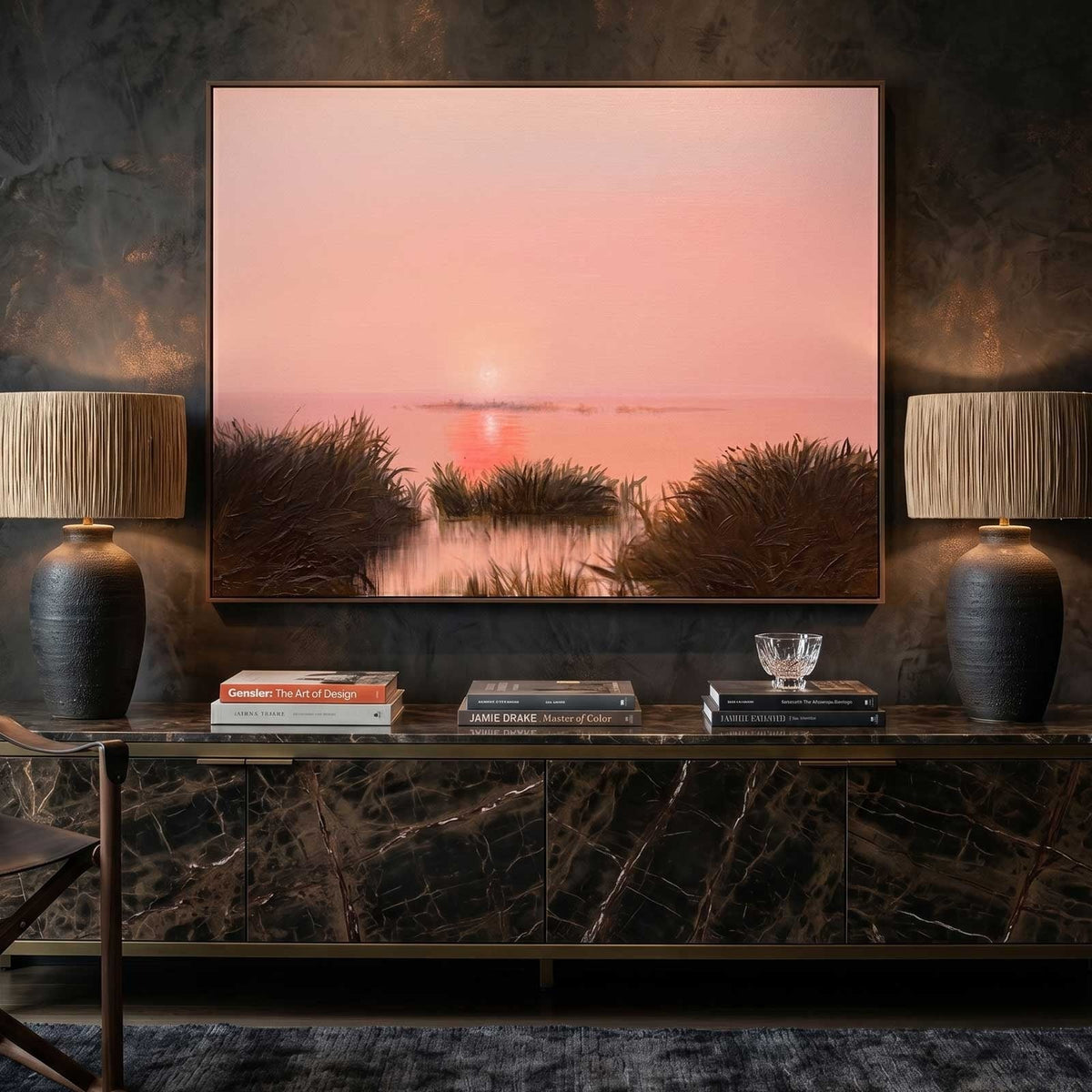 Wall Art Horizontal Abstract Wetland Sunrise