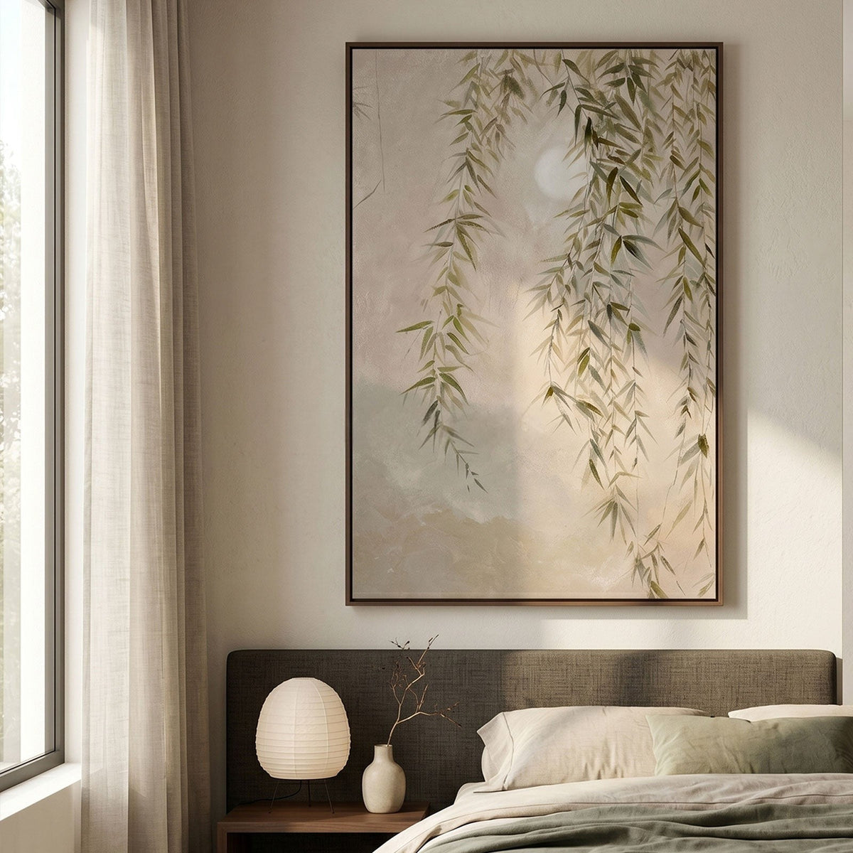 Weeping Willow Branch Minimalist Painting