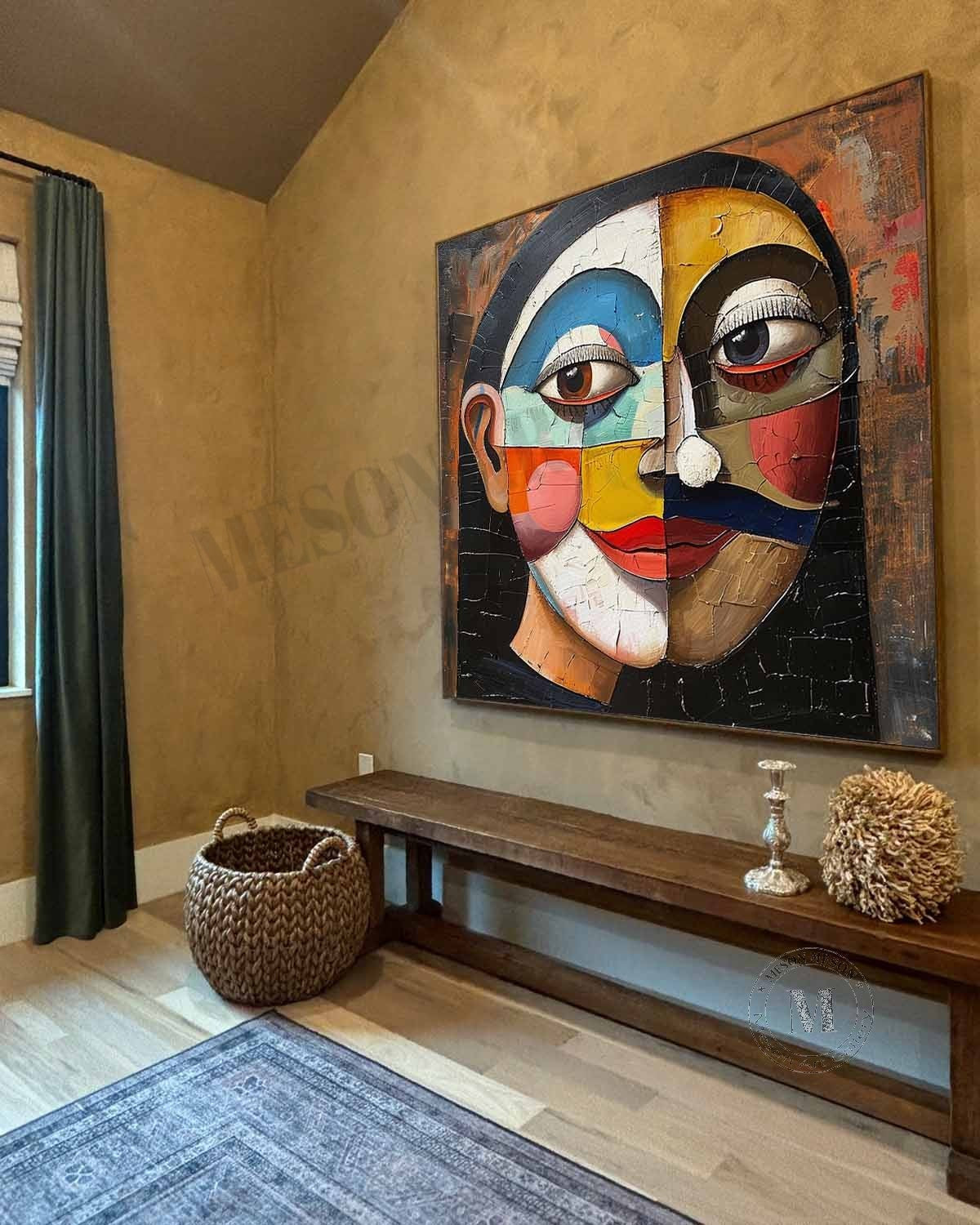Wall Art Square Cubist Portrait Geometric