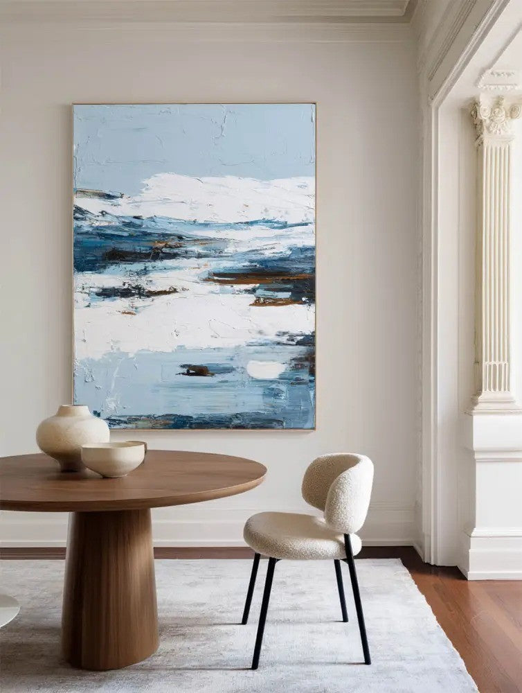 Textured Winter Seascape Oil Painting