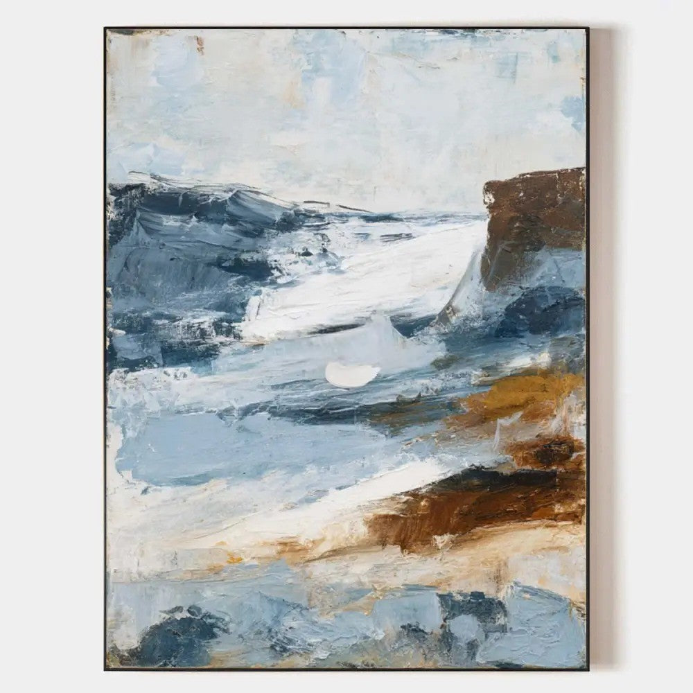 Dramatic Coastal Cliffs Oil Painting