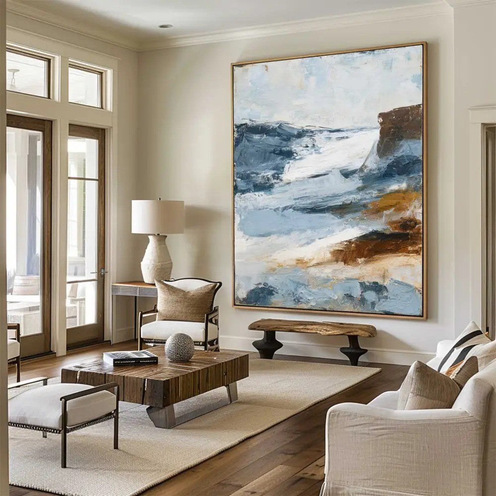 Dramatic Coastal Cliffs Oil Painting