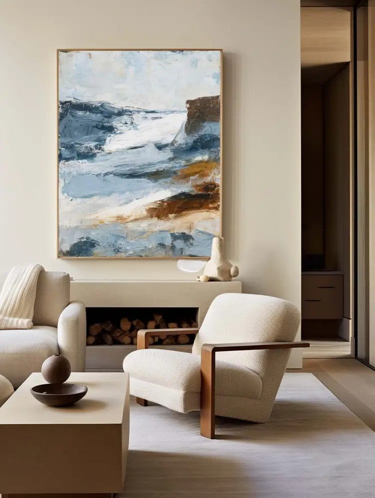 Dramatic Coastal Cliffs Oil Painting