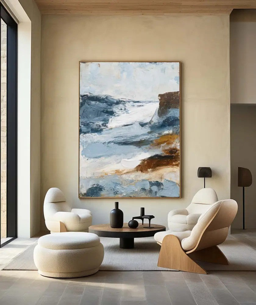 Dramatic Coastal Cliffs Oil Painting