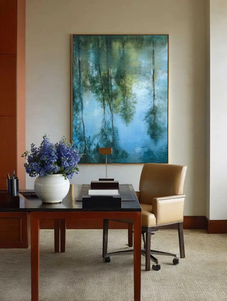 Tranquil Forest Reflection Oil Painting
