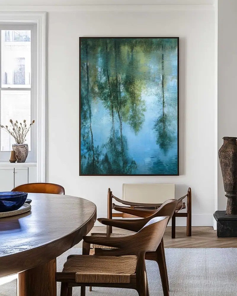 Tranquil Forest Reflection Oil Painting