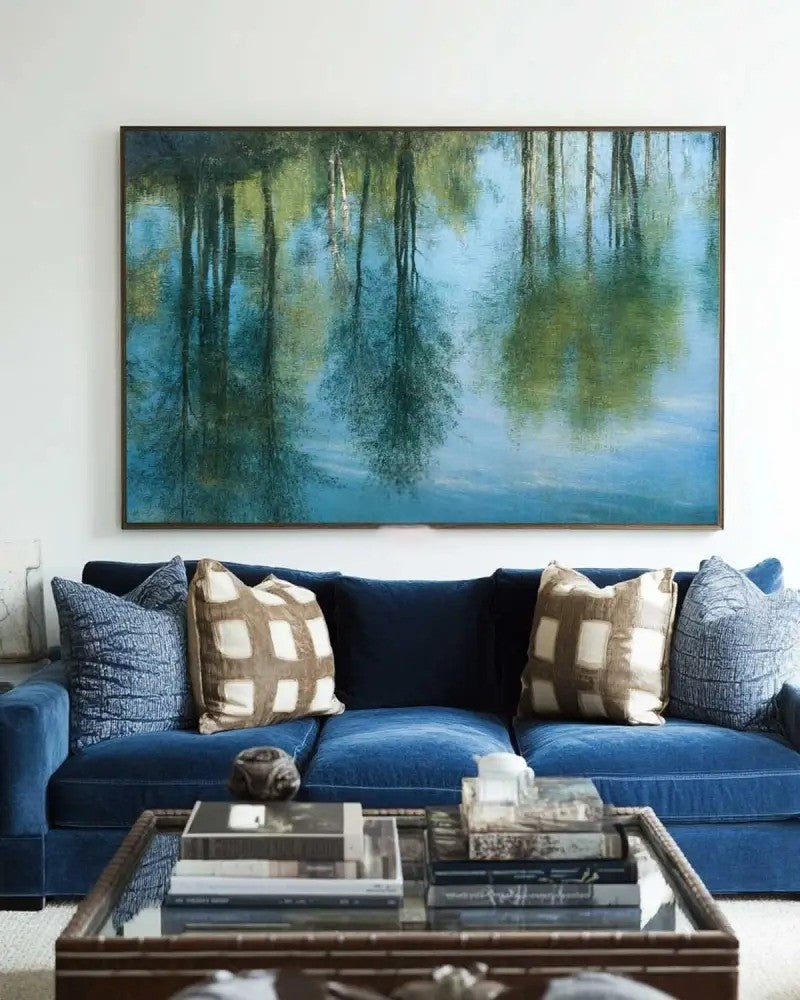 Tranquil Forest Reflection Oil Painting