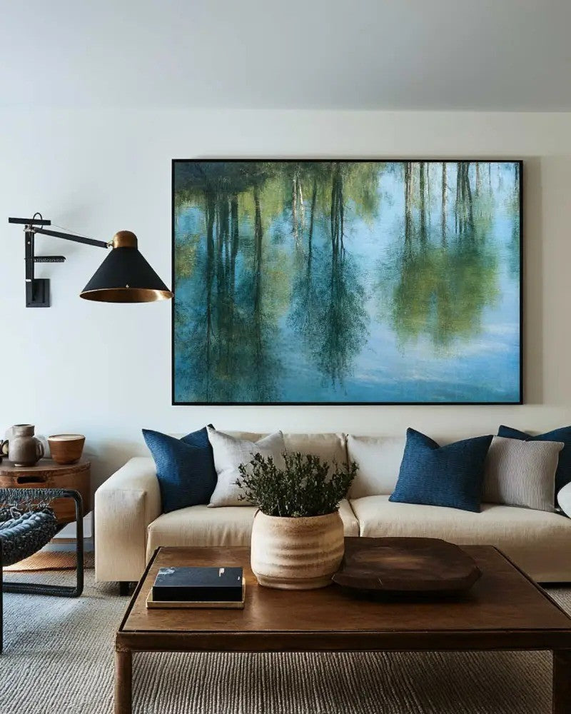 Tranquil Forest Reflection Oil Painting