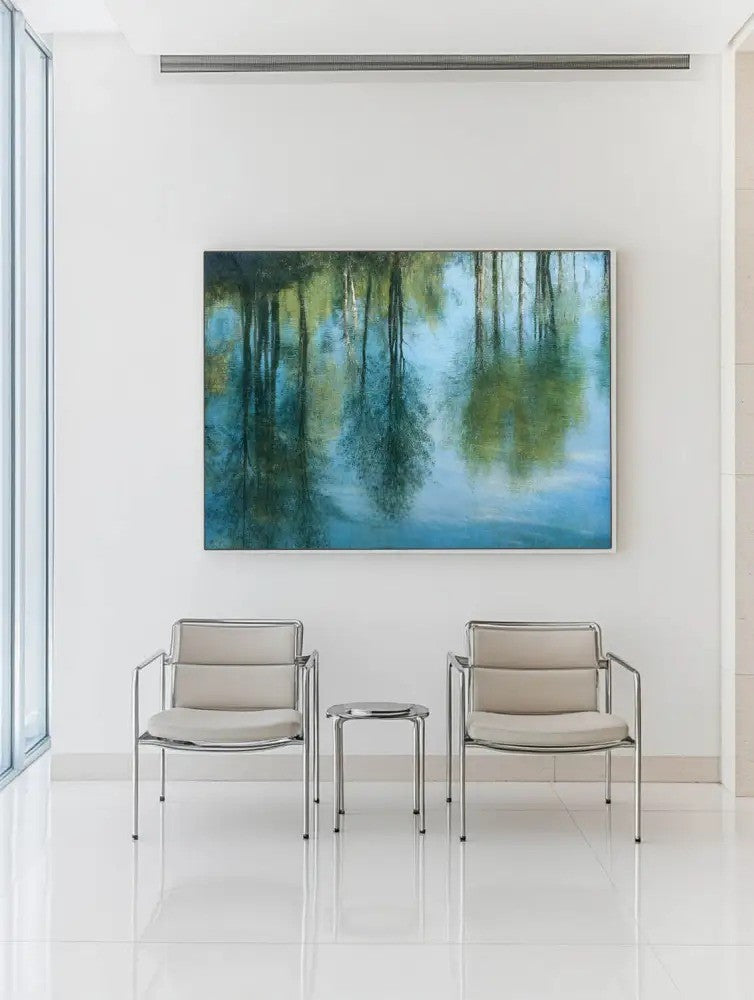 Tranquil Forest Reflection Oil Painting