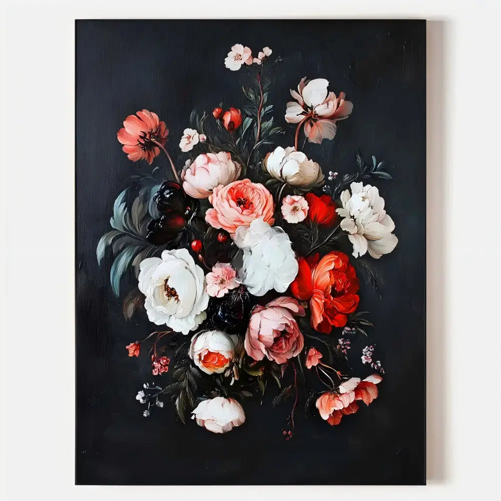 Baroque Peony Bouquet Oil Painting