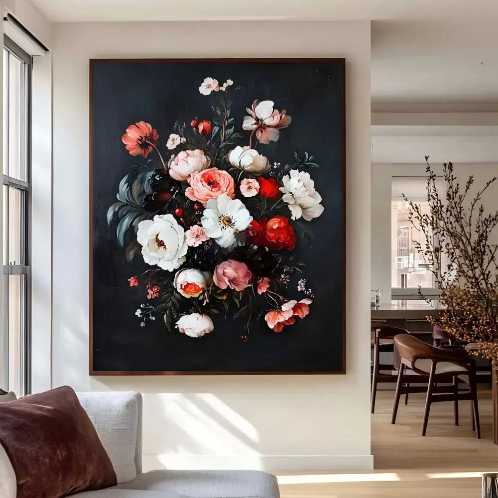 Baroque Peony Bouquet Oil Painting