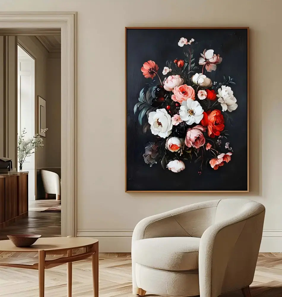 Baroque Peony Bouquet Oil Painting