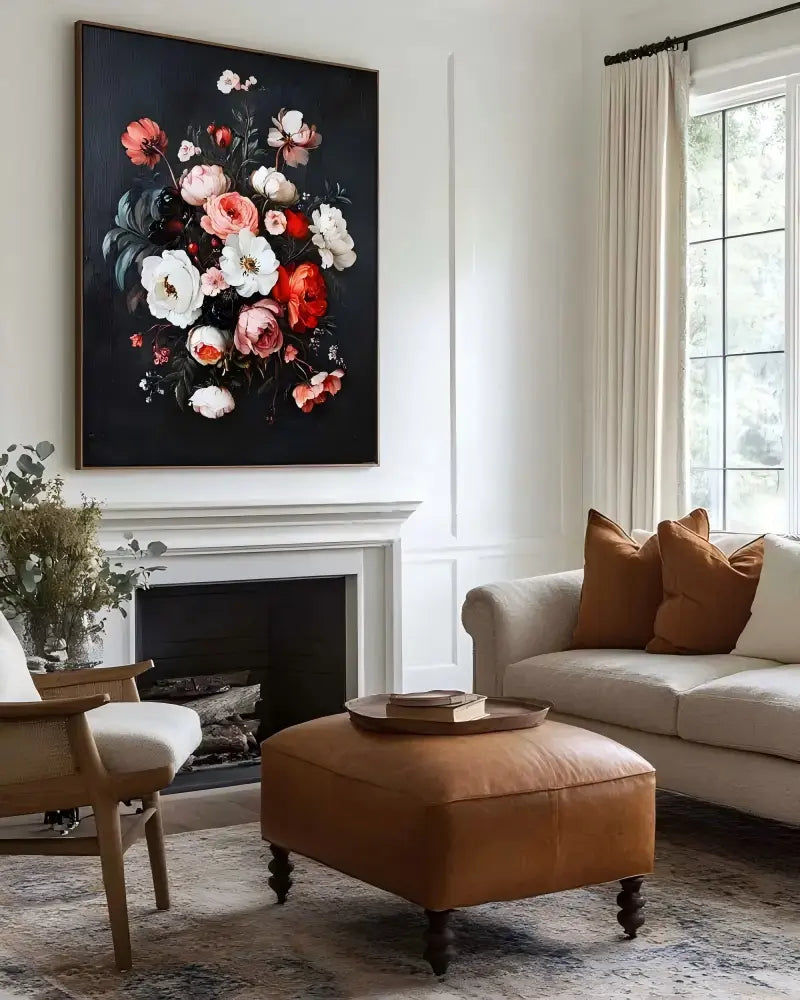 Baroque Peony Bouquet Oil Painting
