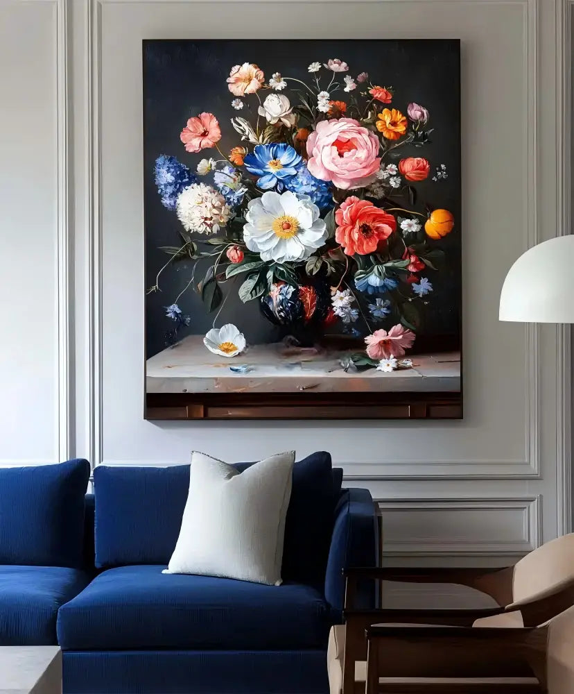 Vintage Floral Bouquet Oil Painting