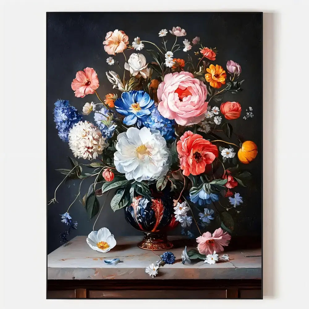 Vintage Floral Bouquet Oil Painting