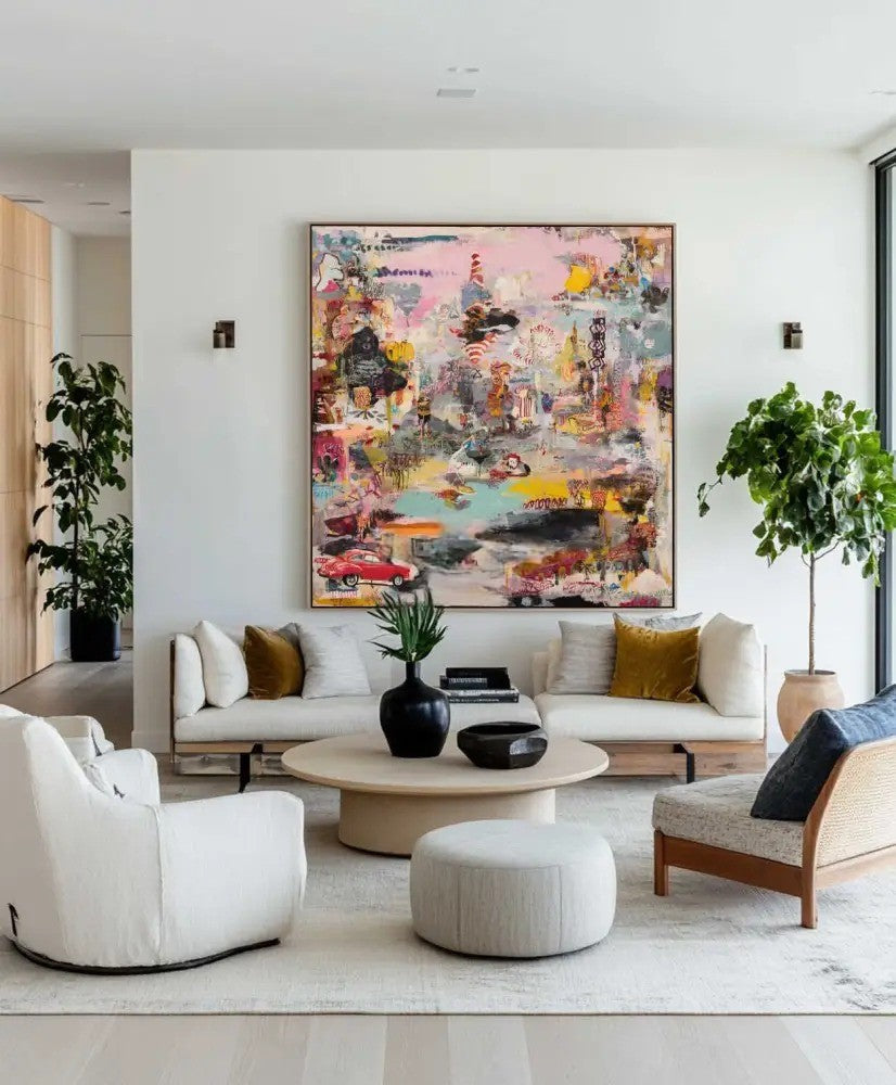 Whimsical Abstract Pop Art Painting