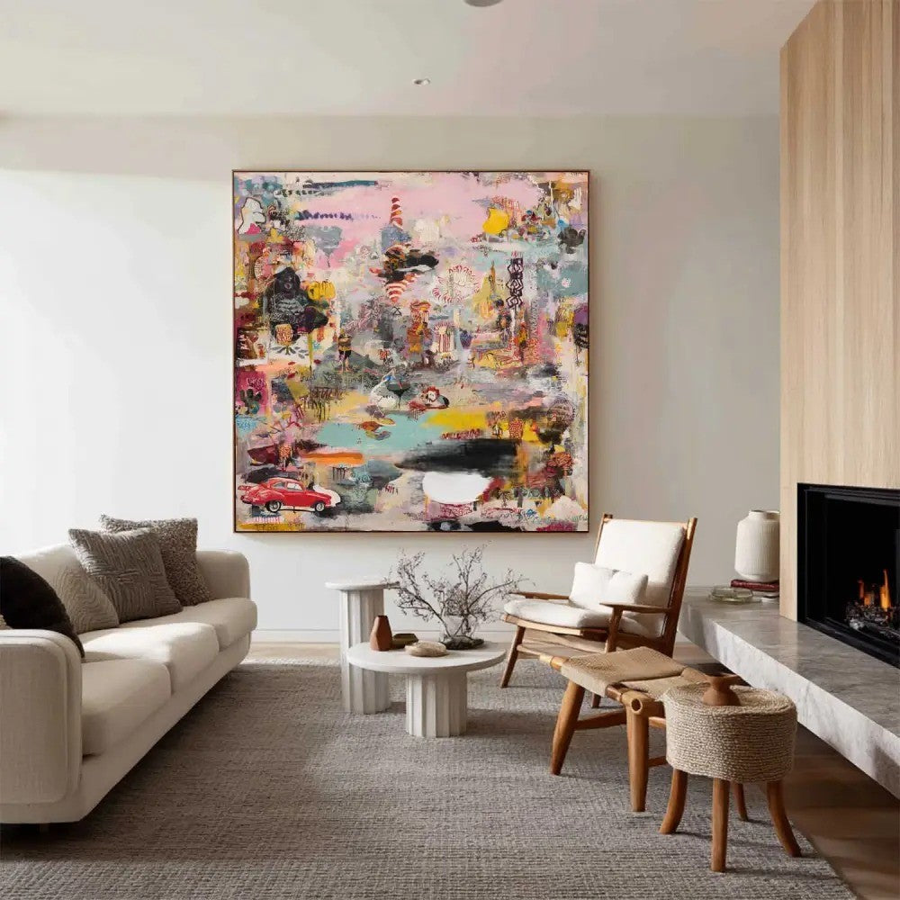 Whimsical Abstract Pop Art Painting