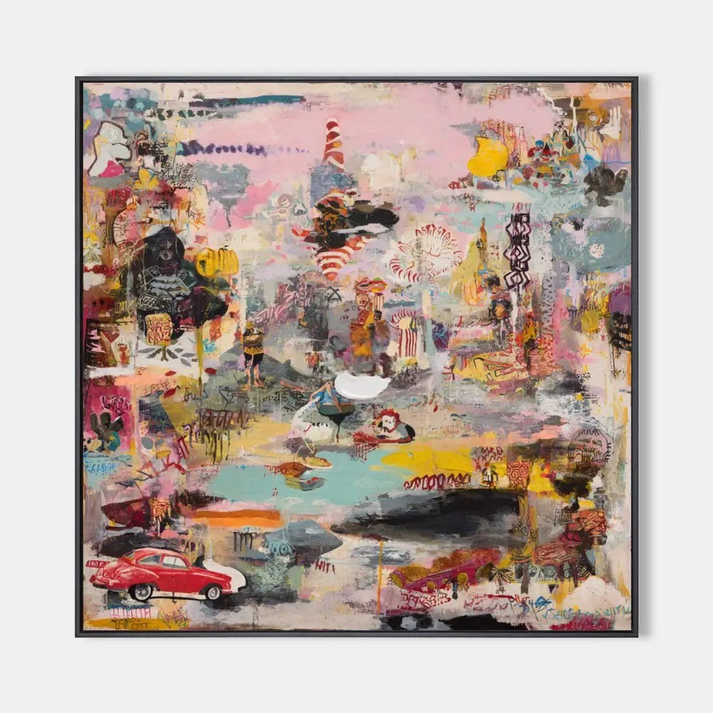 Whimsical Abstract Pop Art Painting