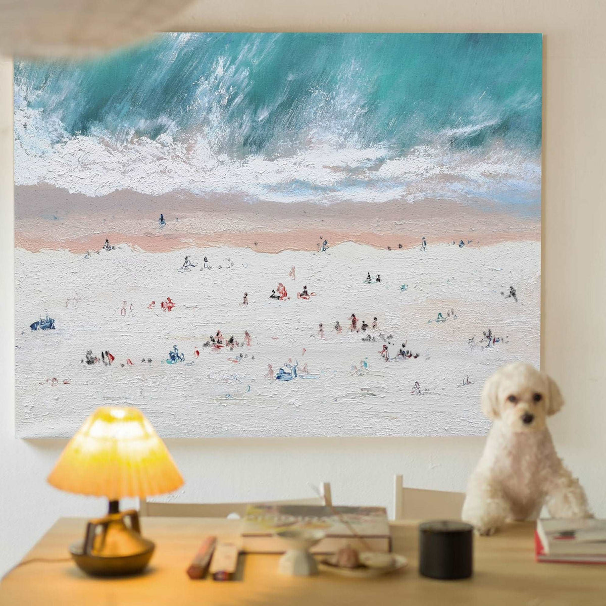 Ocean Wave Beach Scene Oil Painting
