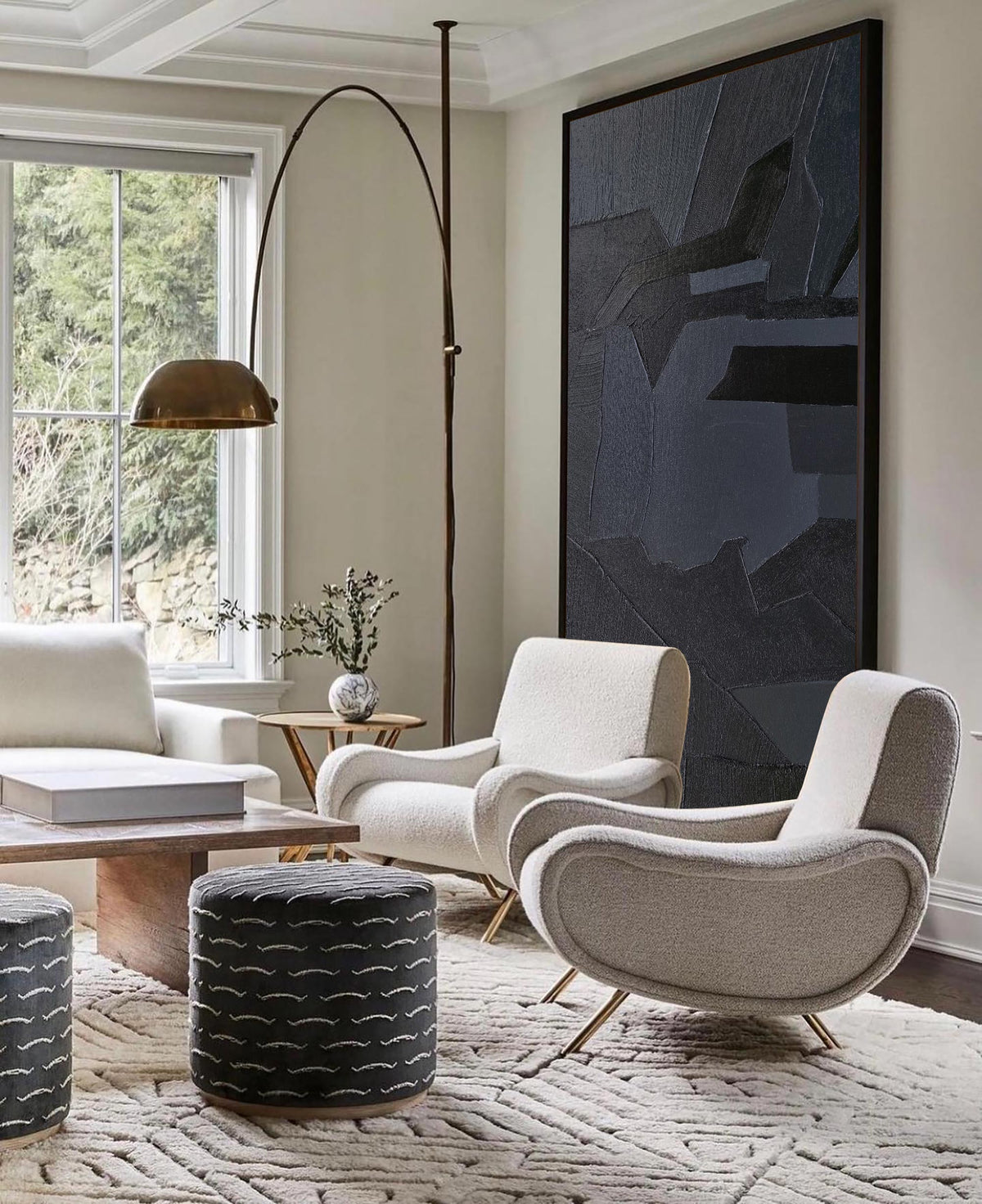 Monochrome Geometric Abstract Wall Art