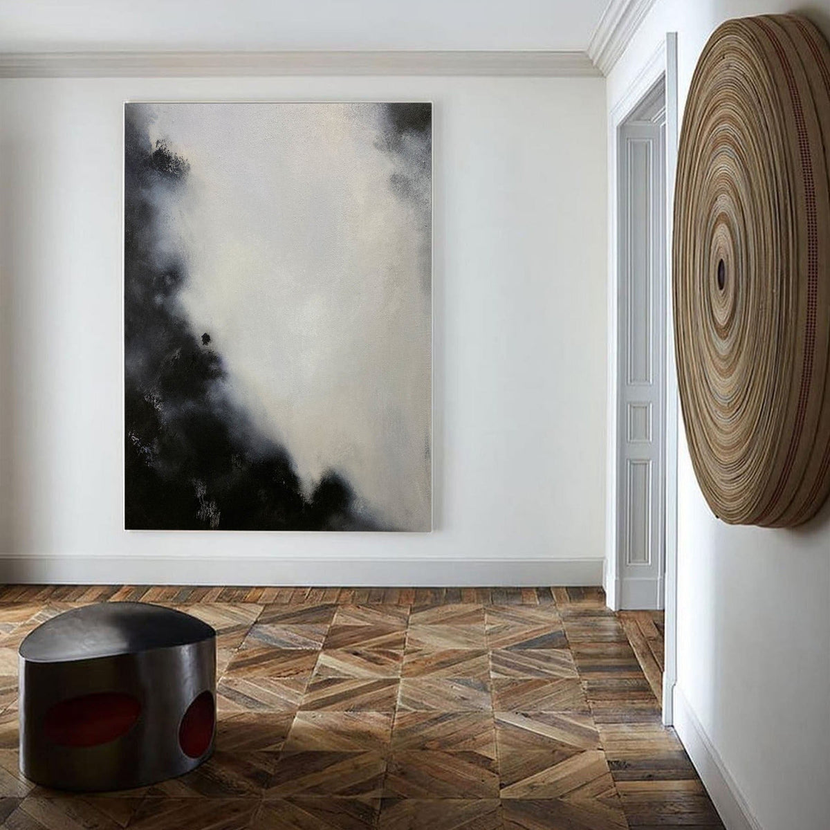 Monochrome Cloud Abstract Painting
