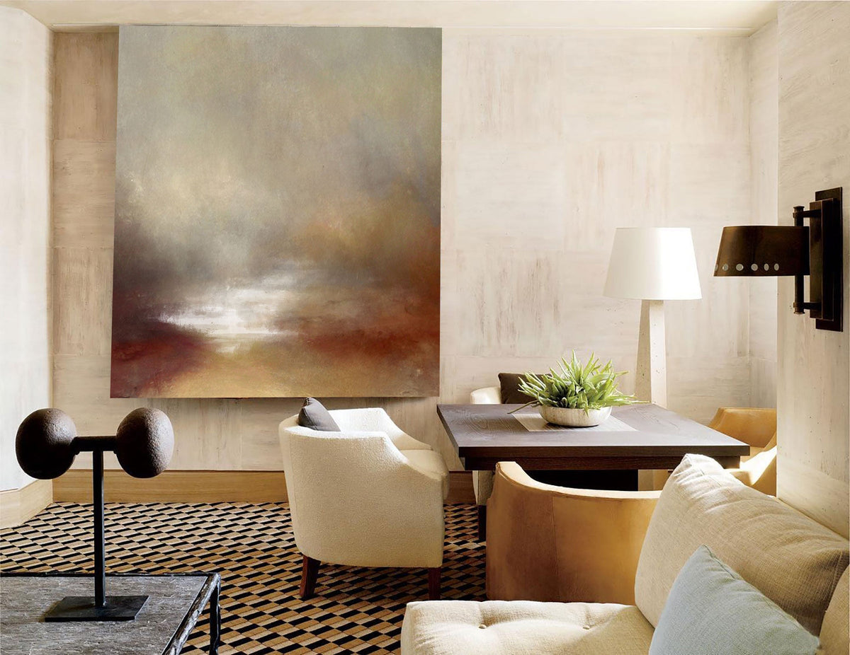 Wabi-Sabi Neutral Landscape Abstract Oil Painting