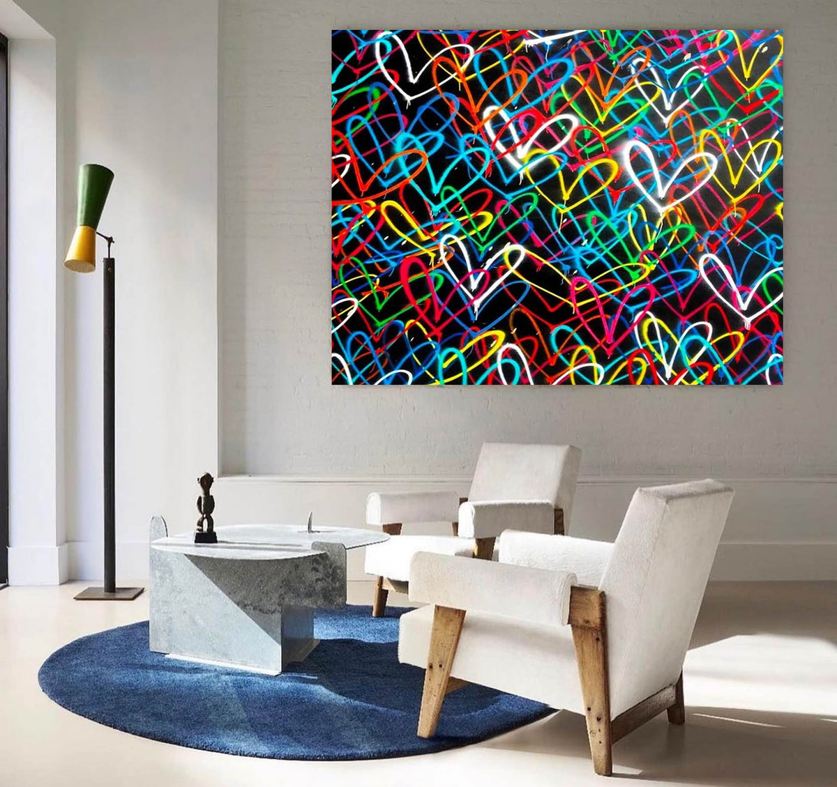 Wall Art Pop Art Rainbow Love Hearts
