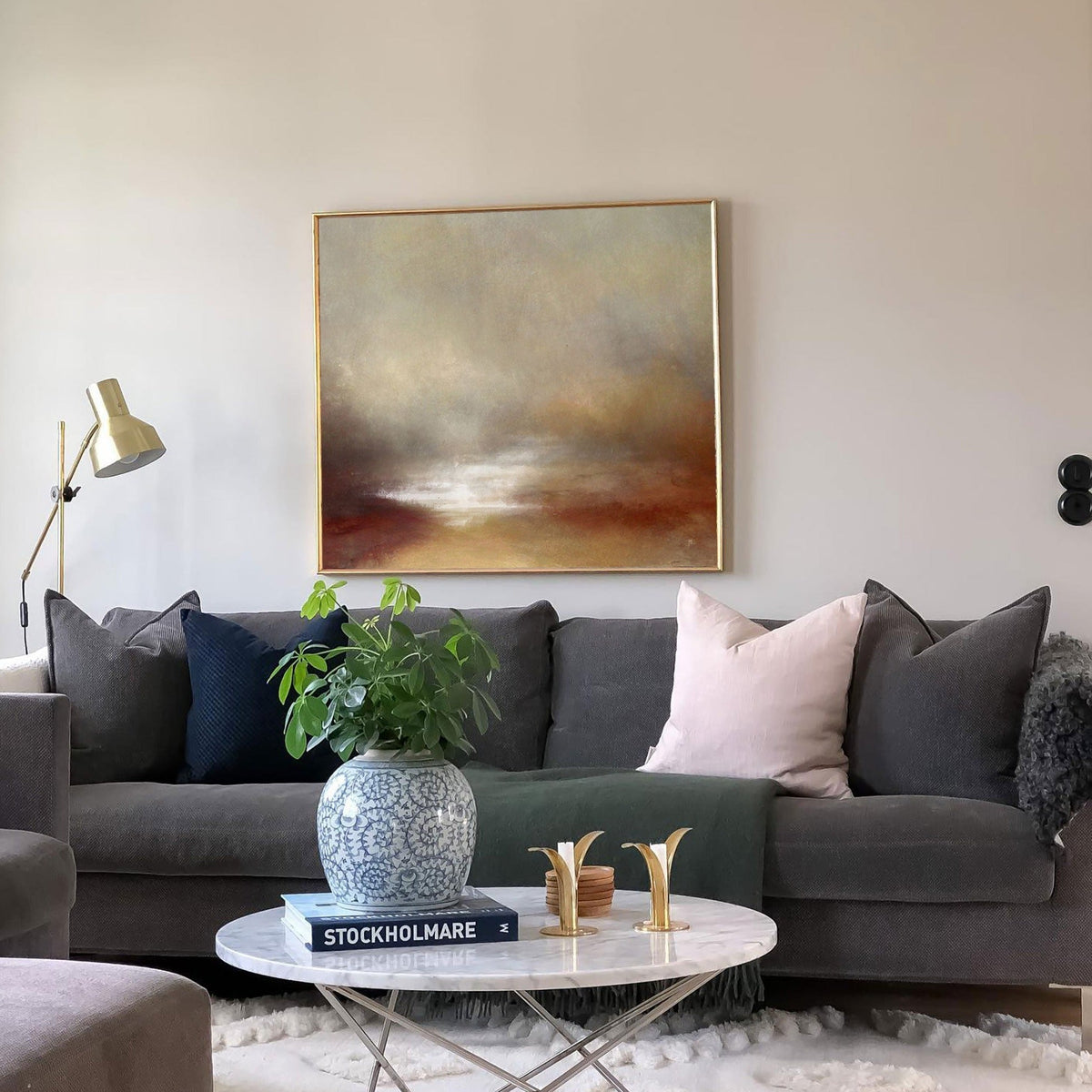 Wabi-Sabi Neutral Landscape Abstract Oil Painting