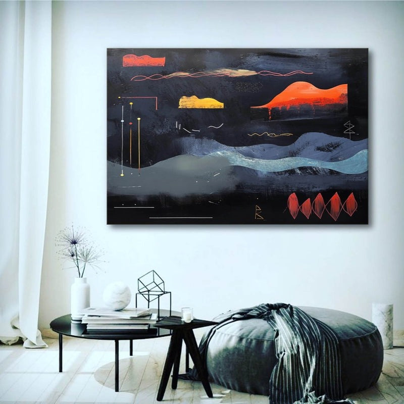 Wall Art Dramatic Textured Layered Dark