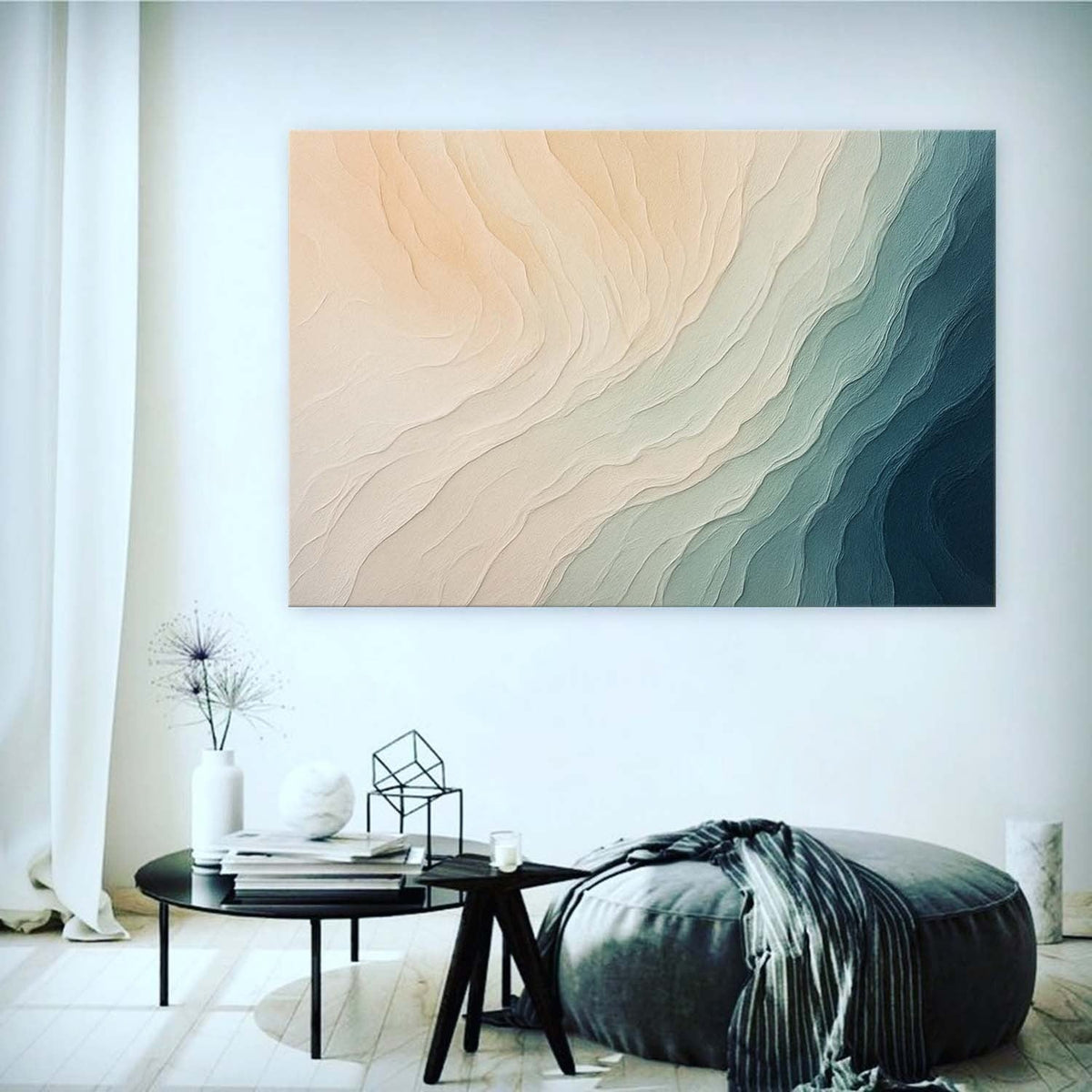 Wall Art Textured Gradient Wave Pattern
