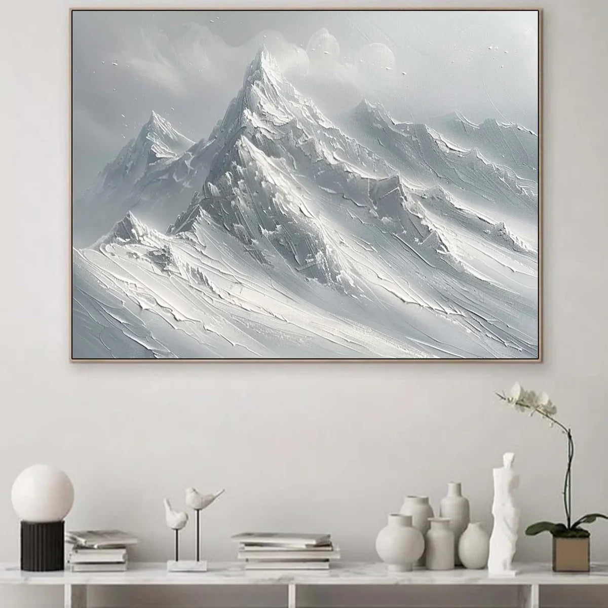 Wall Art Horizontal Monochrome Plaster