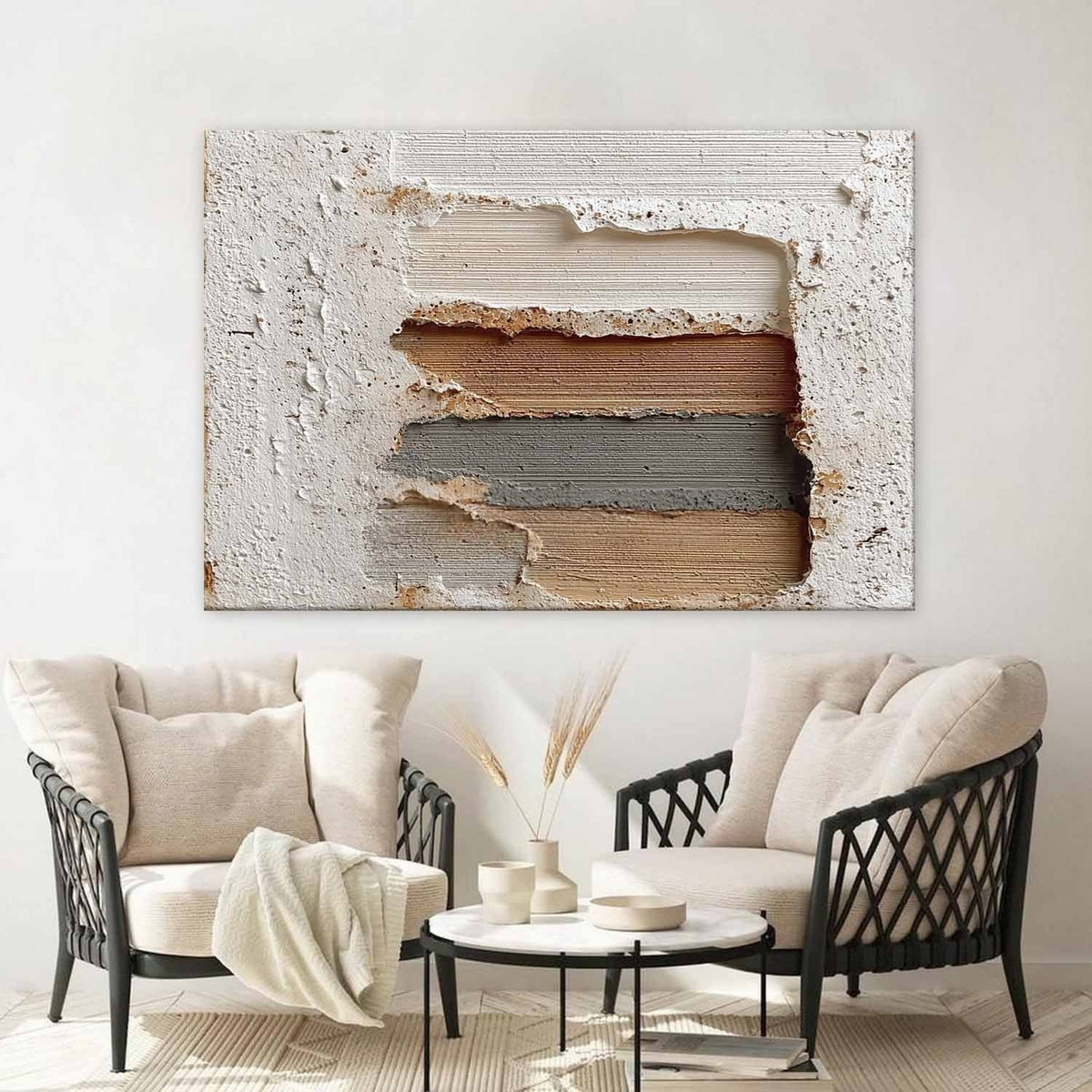 Wabi-Sabi Layered Peeling Wall Painting
