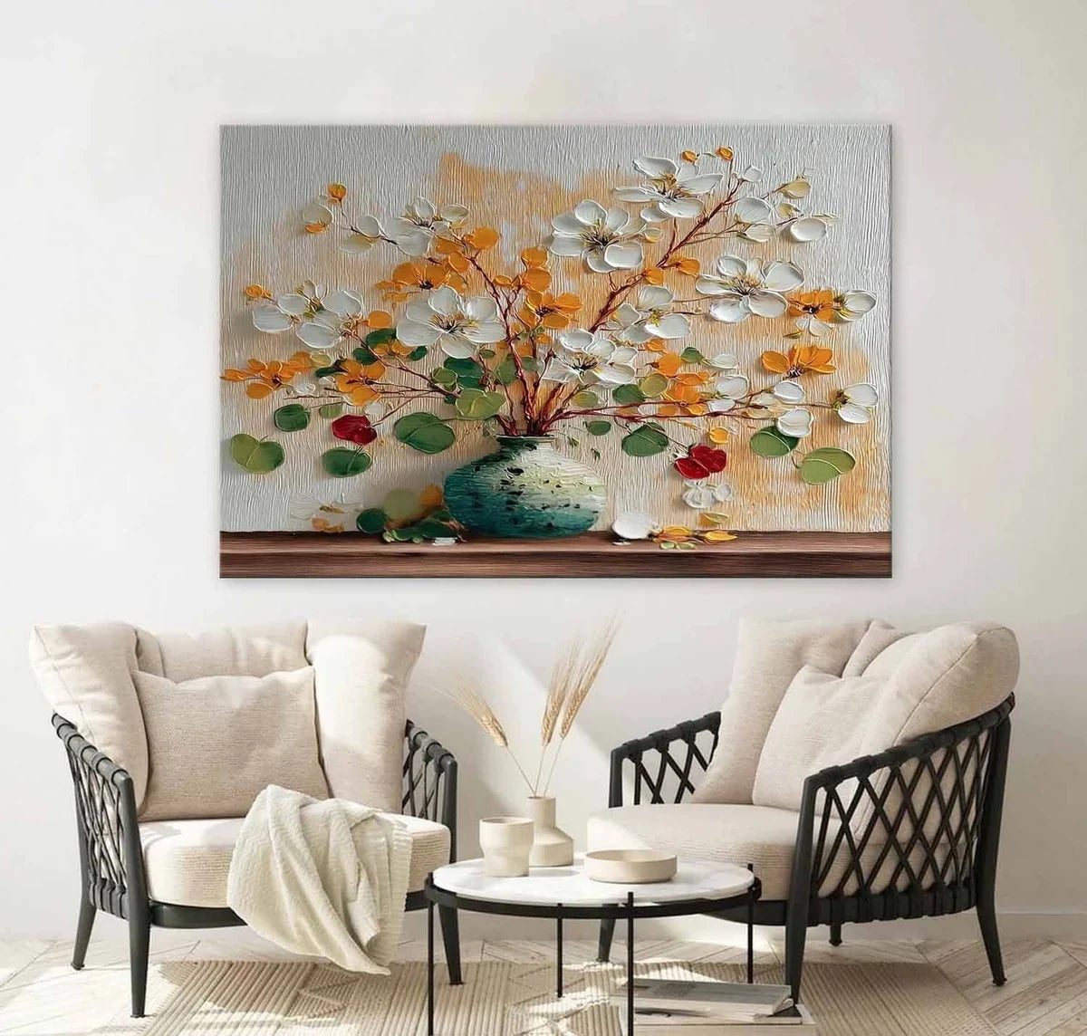 Autumn Floral Bouquet Impasto Painting