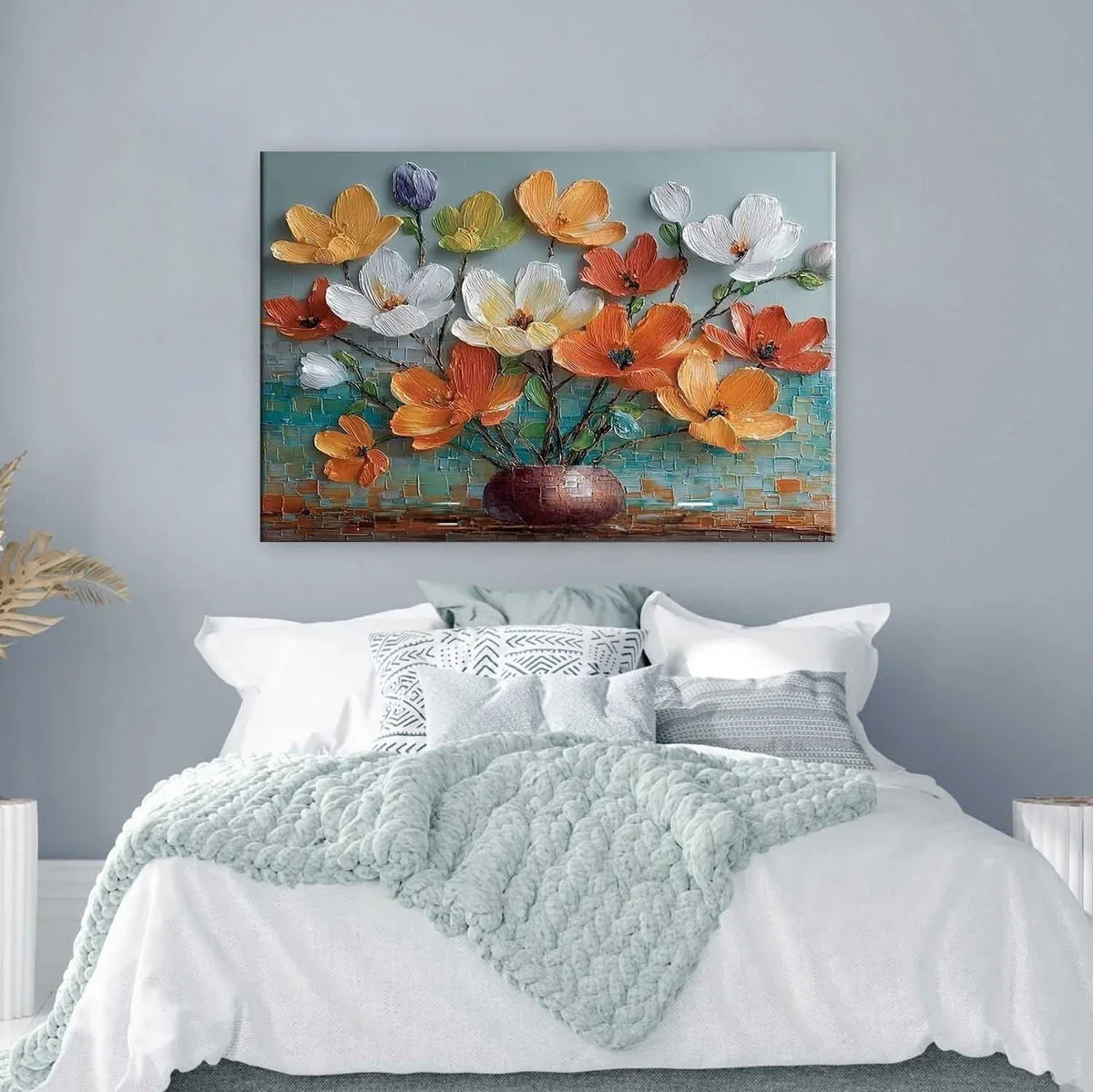 Vibrant Floral Bouquet 3D Impasto Painting