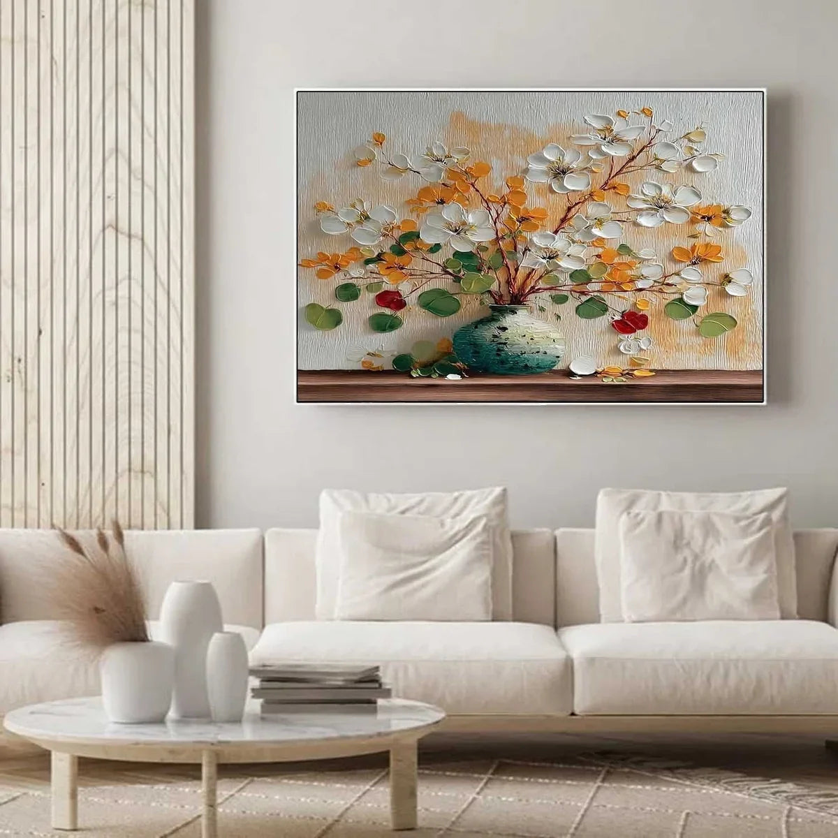Autumn Floral Bouquet Impasto Painting