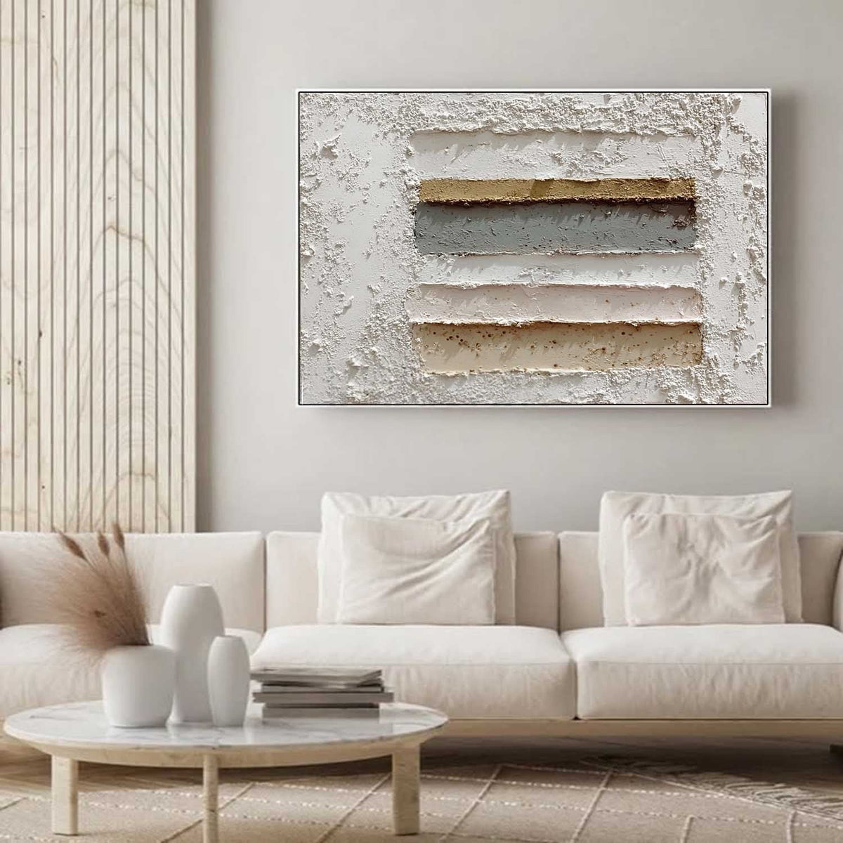 Wabi-Sabi Layered Horizontal Painting