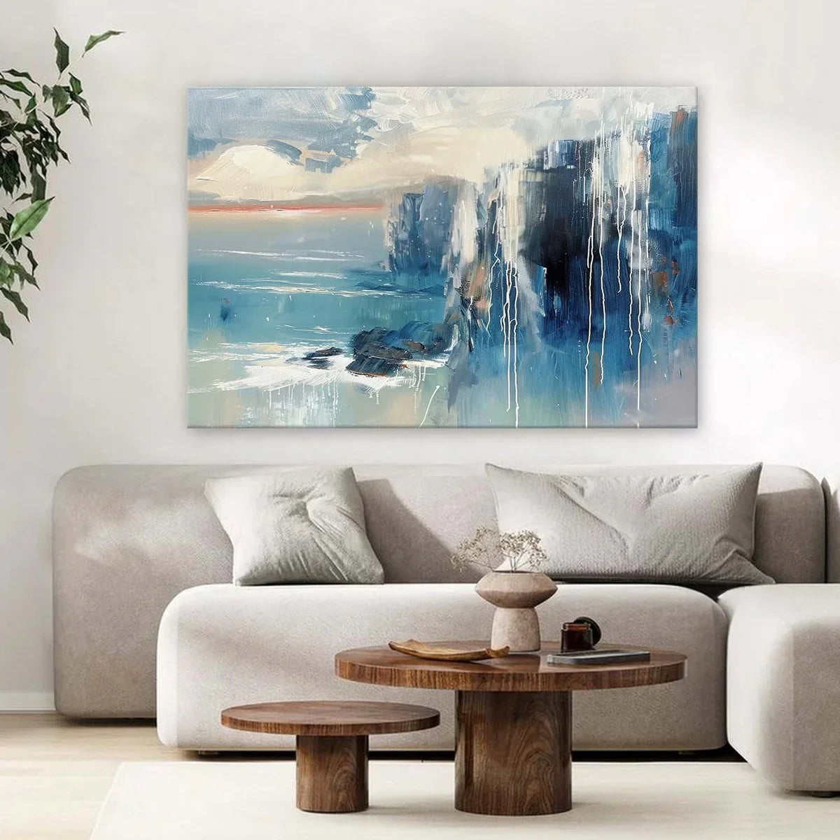 Wall Art Horizontal Abstract Coastal Cliff