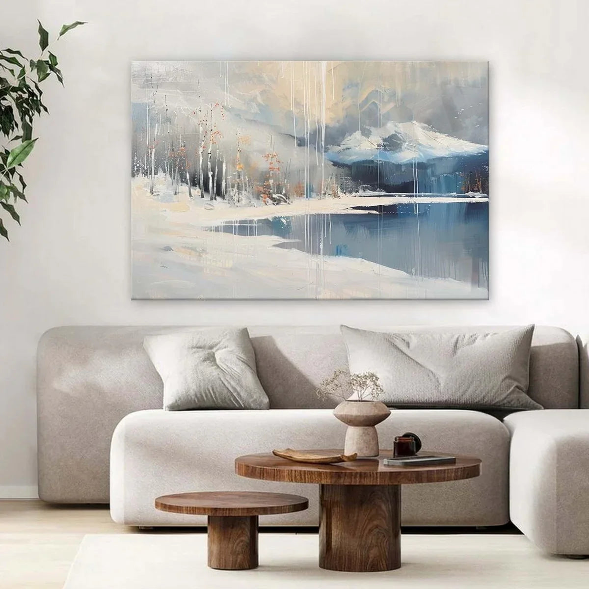 Wall Art Horizontal Winter Mountain Lake