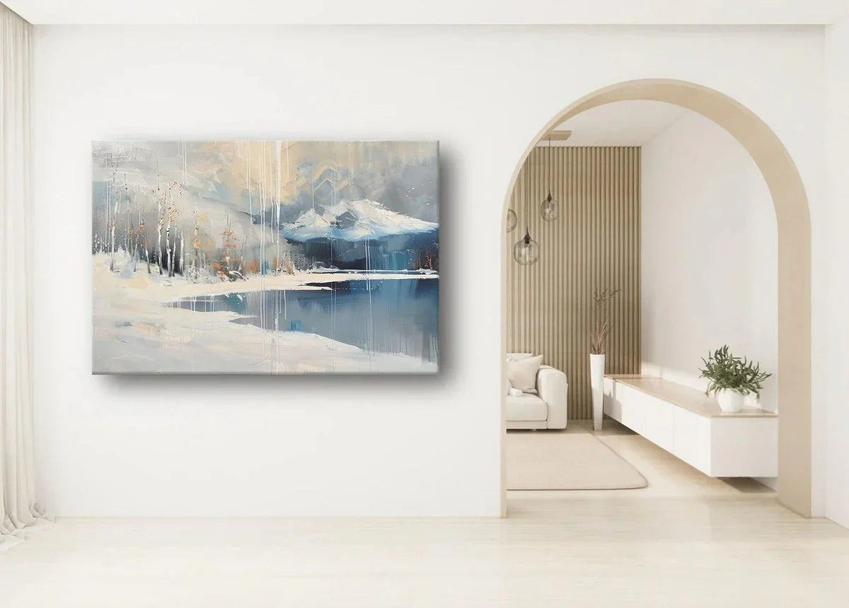 Wall Art Horizontal Winter Mountain Lake