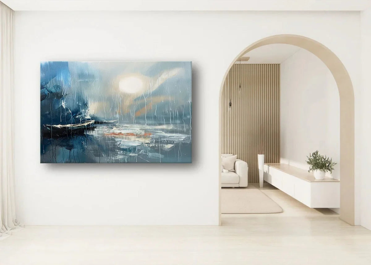 Wall Art Horizontal Moonlit Fishing