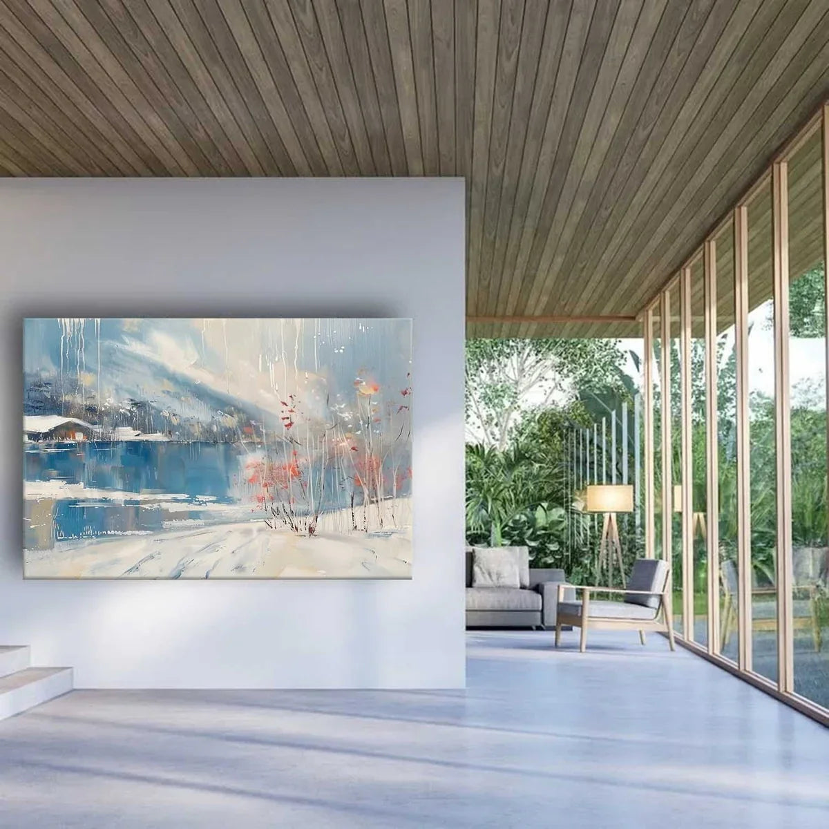 Wall Art Horizontal Winter Lakeside